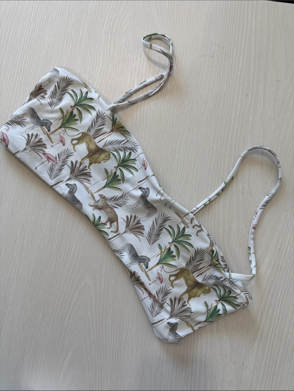Boys + Arrows White Safari-Print Bikini Top with Green & Brown Accents ZOO